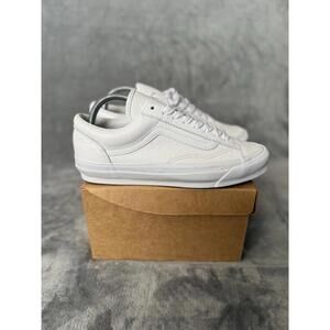 Vans Vault Old Skool Style 36 Low Top Mens Size 7.5 White Tumbled Leather